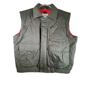 Expeditions Insulated Vest Men's XL Black Buffalo Plaid‎ Lined Zip Work Outdoors